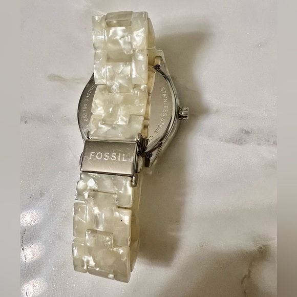 RARE Fossil Stella model ES2790 crystal accent resin analog quartz watch - Picture 6 of 9